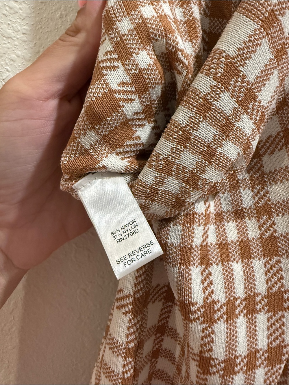 NWT Versona Brown and White Checked Sleeveless Midi Dress - Picture 5 of 5